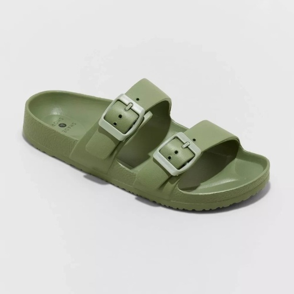 Women's Neida EVA Two Band‎ Footbed Slide Sandals - Shade & Shore Olive Green 5